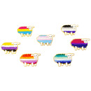 Regenbogen-Schaf Bi Weiß Anstecker Pin Bisexuell...