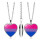 Bisex Kette + Herz-Anhänger Bisexuell 3cm Doppelseitig 45cm Silberfarben Bi