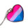Bisex Kette + Herz-Anhänger Bisexuell 3cm Doppelseitig 45cm Silberfarben Bi