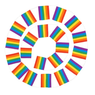 Regenbogenwimpelkette (Pride) – 7 Meter Wimpelkette mit 14 x 21 cm Wimpel