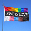 Flaggen Love is Love mit Regenbogen-Streifen 90 x150cm