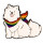 Hund Weiß mit Regenbogen Halsband Anstecker Pin LGBT