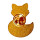 Fuchs Orange mit Regenbogen Schwanz Pin Basis Goldfarben Anstecker LGBT