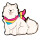 Hund Weiß mit Pan-Halsband Anstecker Pin LGBT