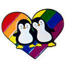 Pride Pin Regenbogenherz mit Pinguinen – Emaille...