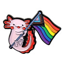 Axel mit Regenbogen-Trans-Flagge Axolothl Tierchen Pin