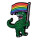 T-Rex Pin mit Regenbogenflagge – 27×18 mm Dinosaurier Anstecker Dino