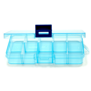 10 Fächer Boxen Hellblau-Transparent