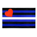 Leather Pride Flagge 90 x 150 cm – Leder Pride Flagge mit Herzmotiv