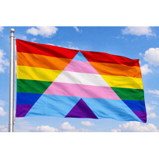 Regenbogen-Trans*Ally Flagge – Rainbow-Ally Pride „A“ mit Transfarben (90x60 cm)