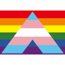 Regenbogen-Trans*Ally Flagge – Rainbow-Ally Pride „A“ mit Transfarben (90x60 cm)