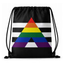 Straight-Ally Turnbeutel Schwarz – Regenbogen Gym...