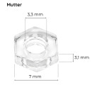 Transparente Kunststoff-Sechskantmutter