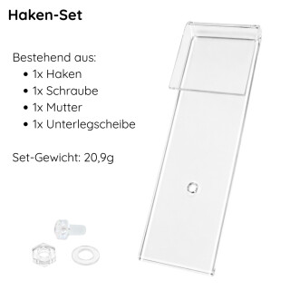 Transparentes Haken Befestigungsset für Flyer- und Prospektboxen Hook-Set