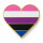 Genderfluid Herz mit Butterfly Clip 2,5 cm Pride Pin