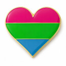 Polysexual Herz mit Butterfly Clip 2,5 cm Pride Pin
