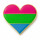 Polysexual Herz mit Butterfly Clip 2,5 cm Pride Pin