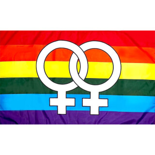 Regenbogen + Lesbisch Symbol